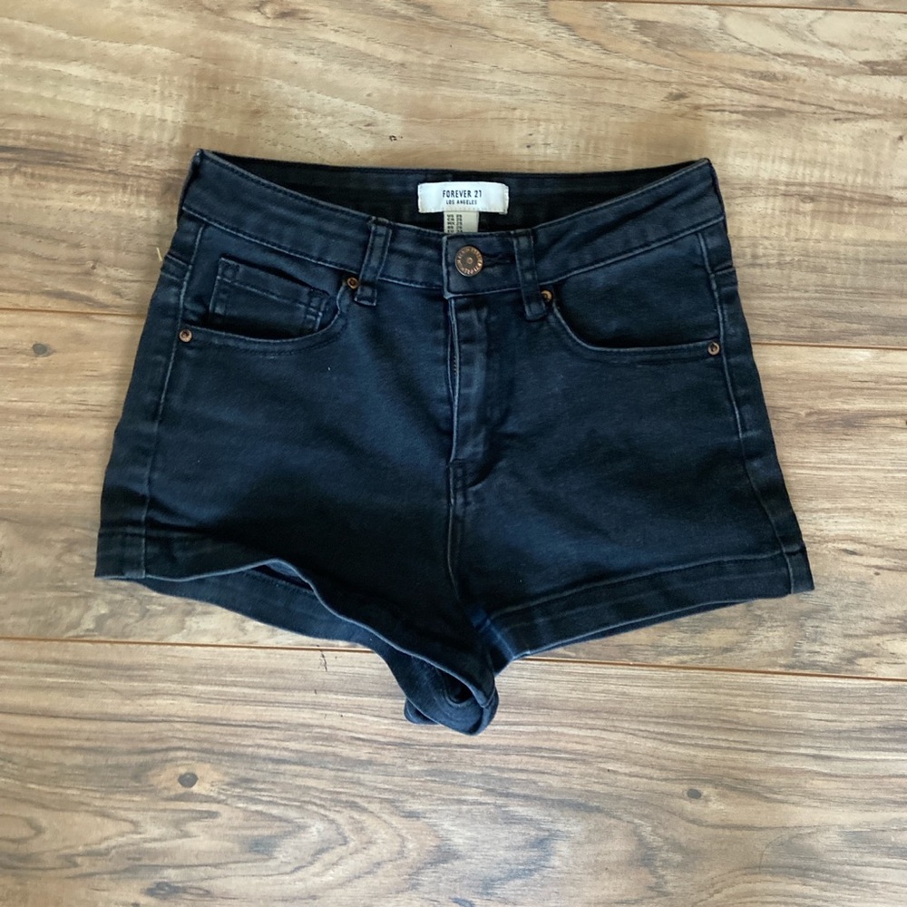 Forever 21 small black “denim” stretch shorts